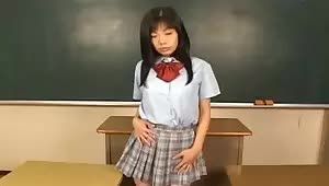 Shameless brunette showing her tasty bits in the class